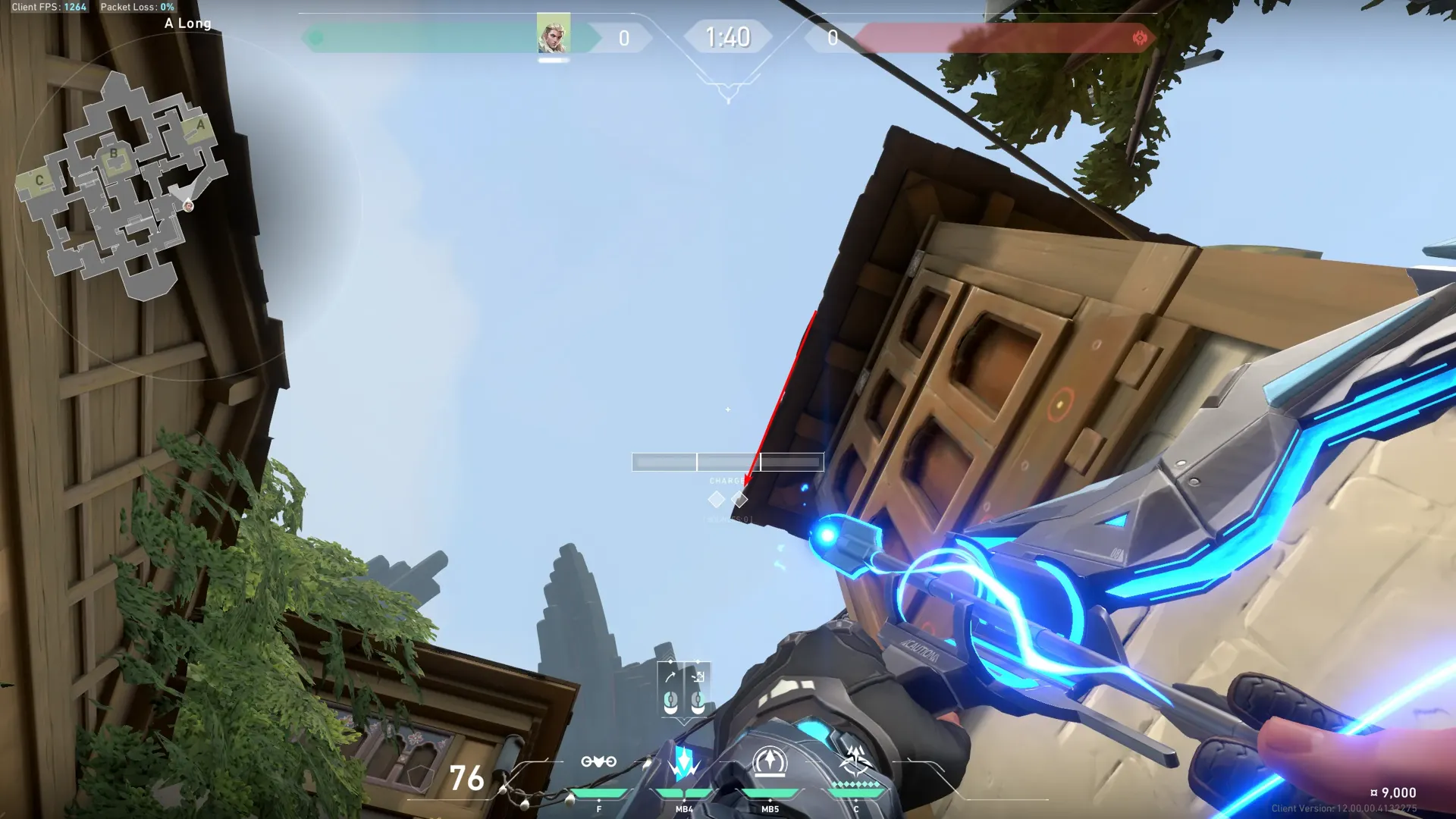 Sova Shock Bolt on Haven Attack Site A — step 2 of 4: Aim — line up the shot