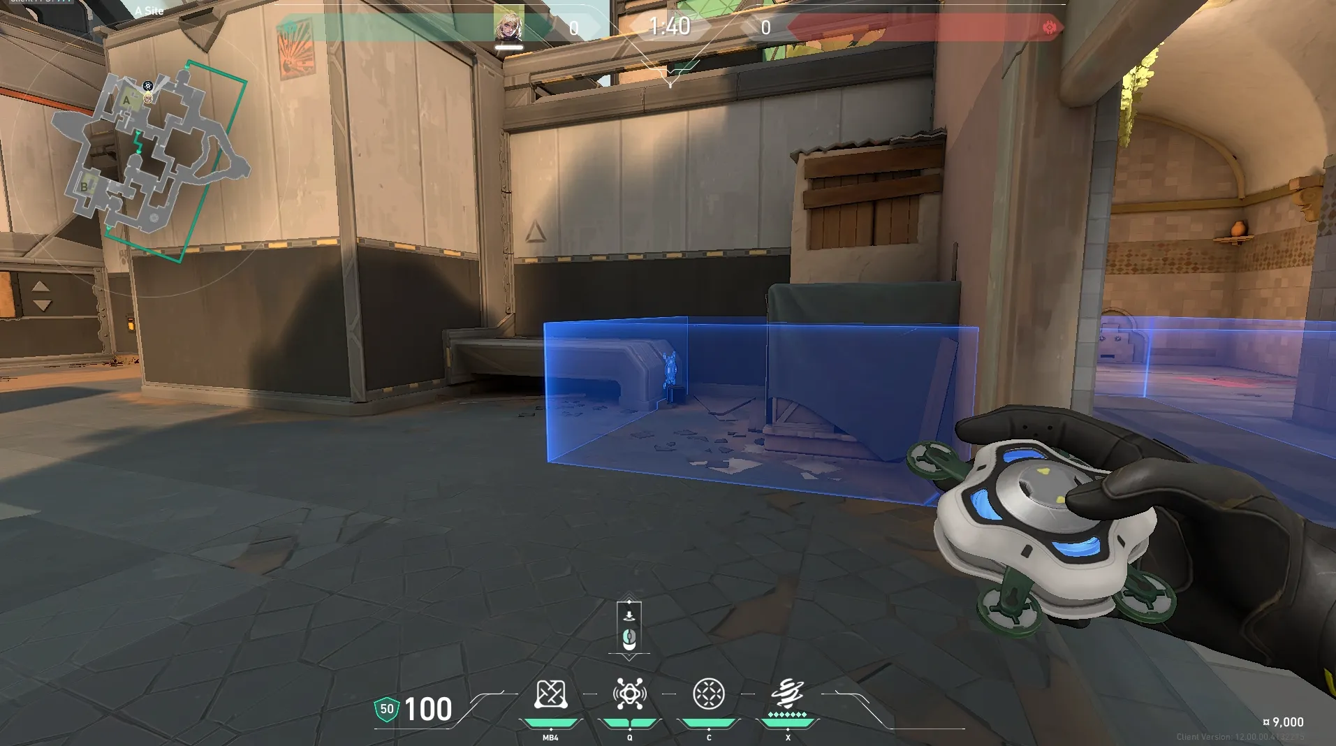 Deadlock Sonic Sensor on Bind Defense Site A — step 2 of 3: Aim — line up the shot