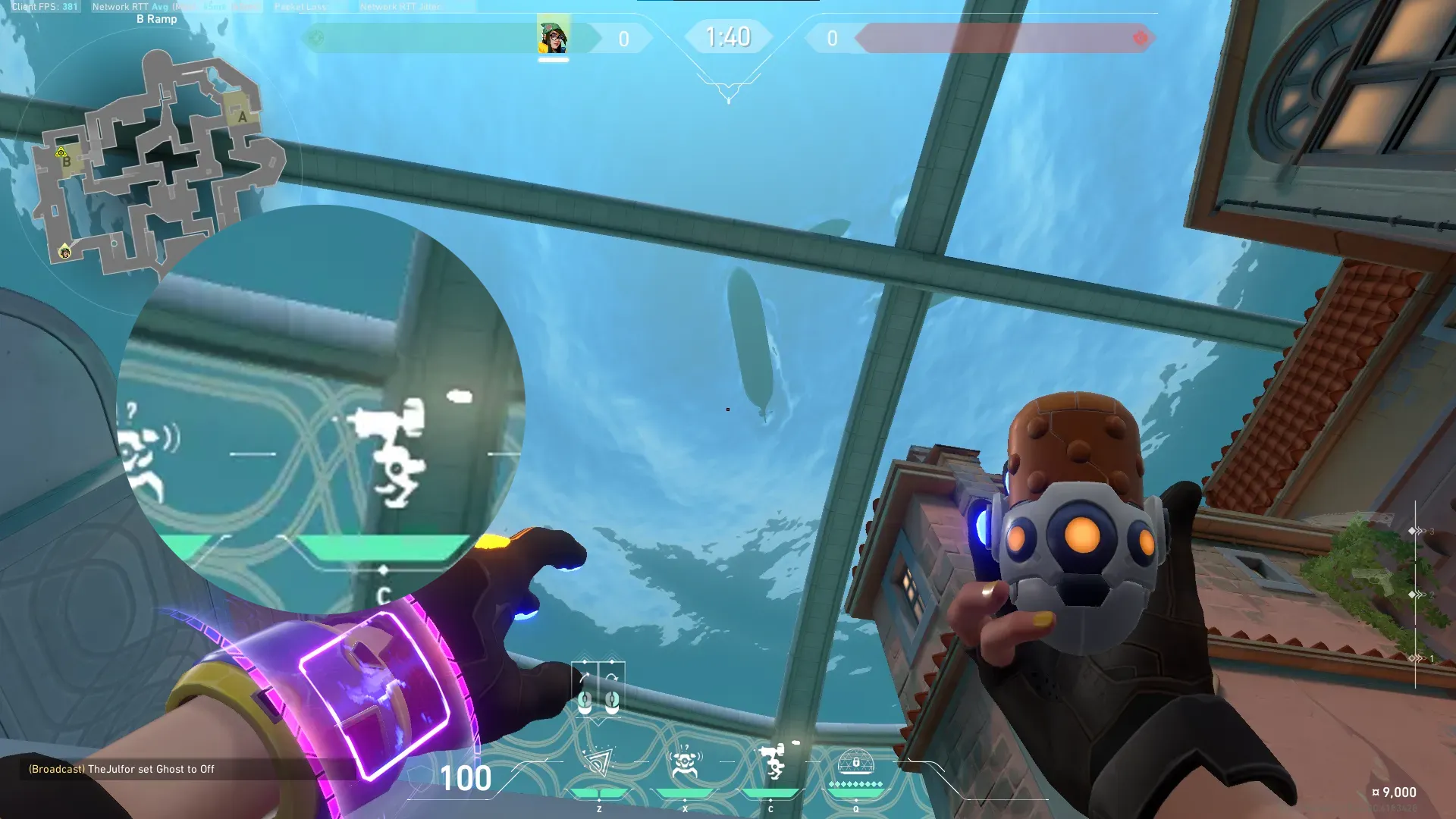 Killjoy Nanoswarm on Pearl Attack Site B — step 2 of 3: Aim — line up the shot