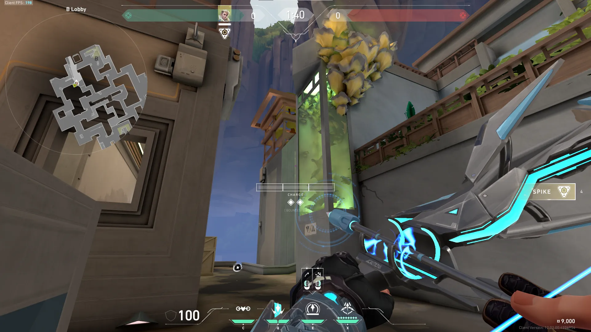 Sova Recon Bolt on Abyss Attack Site B — step 2 of 4: Aim — line up the shot