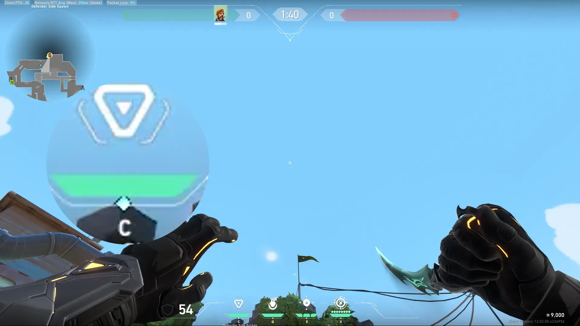Brimstone Incendiary on Breeze Defense Site B — step 2 of 3: Aim — line up the shot