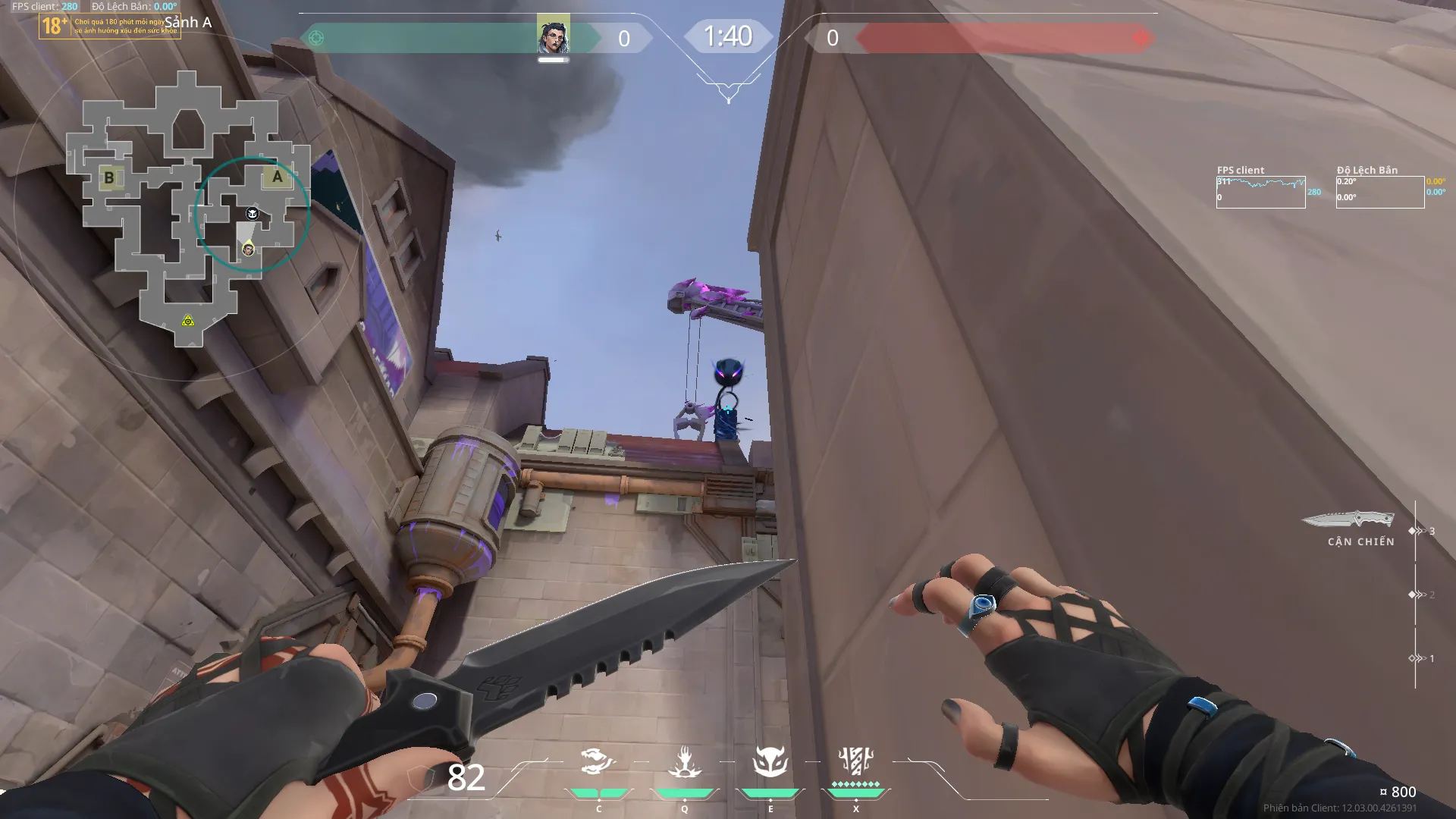 Fade Haunt on Corrode Attack Site A — step 3 of 4: Aim — line up the shot