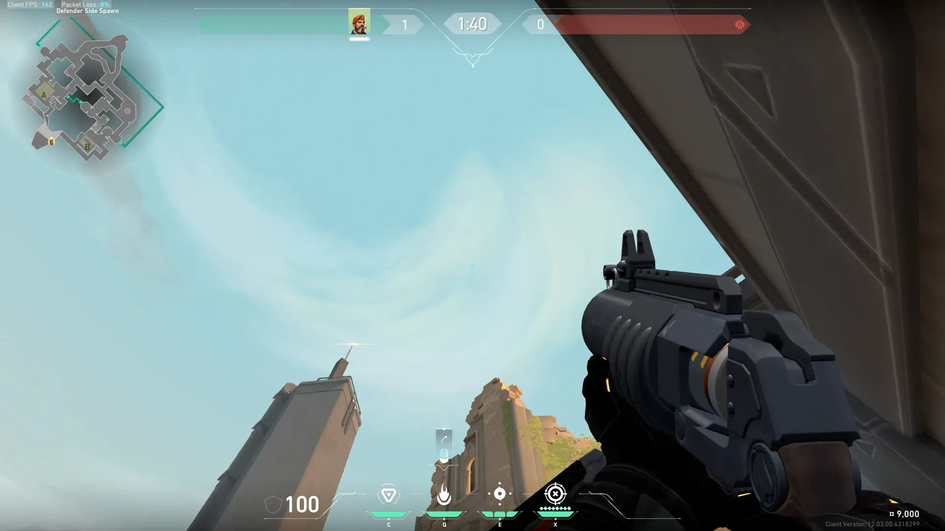 Brimstone Incendiary on Bind Defense Site A — step 3 of 4: Aim — line up the shot