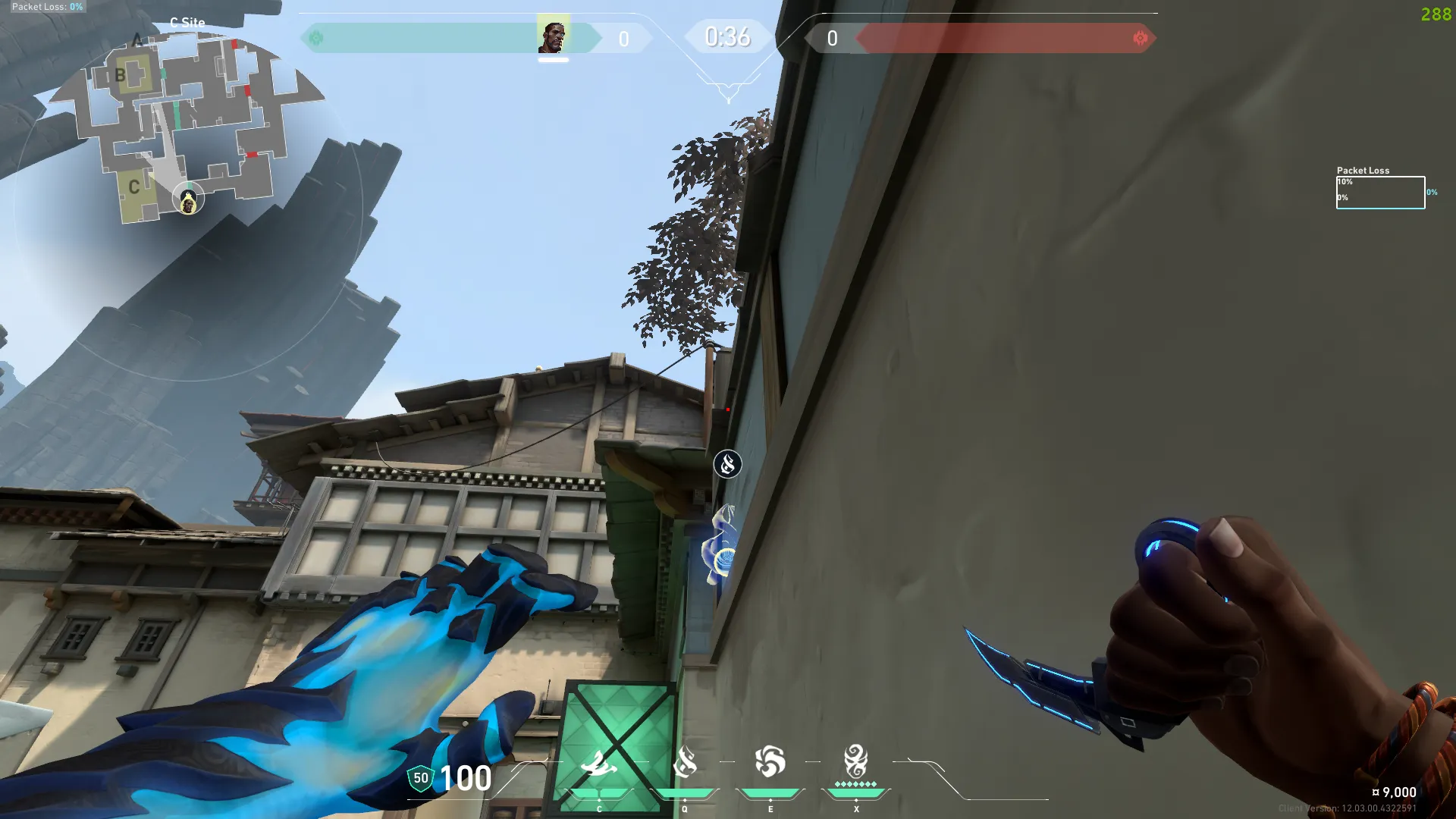 Veto Chokehold on Haven Defense Site C — step 2 of 3: Aim — line up the shot