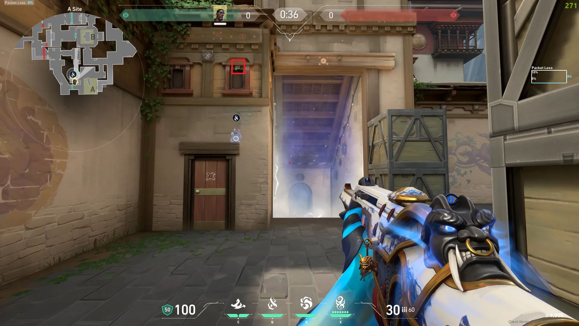 Veto Chokehold on Haven Defense Site A — step 2 of 3: Aim — line up the shot
