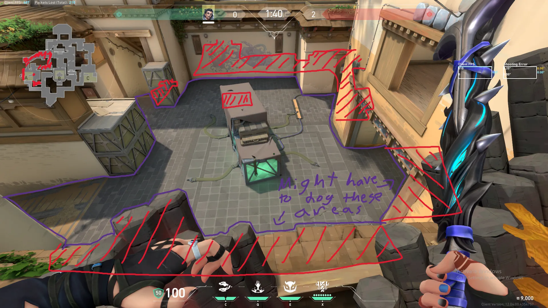 Fade Haunt on Haven Defense Site A — step 4 of 7: Aim — line up the shot