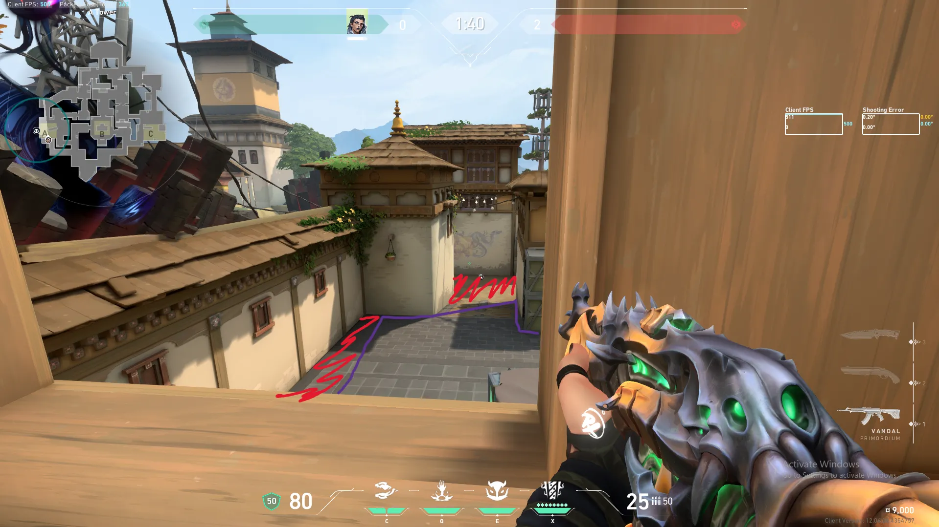 Fade Haunt on Haven Defense Site A — step 5 of 7: Aim — line up the shot