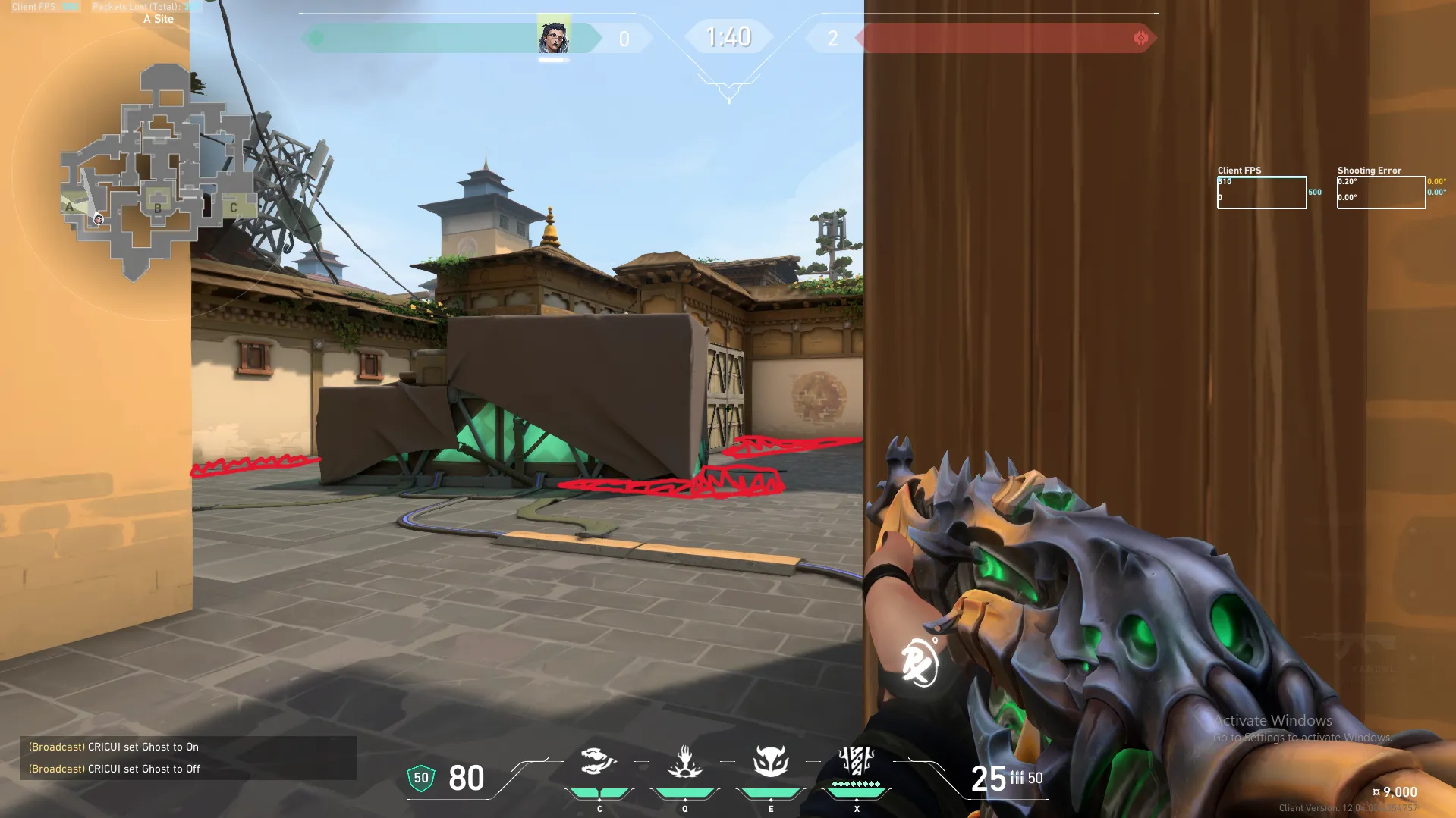 Fade Haunt on Haven Defense Site A — step 6 of 7: Aim — line up the shot