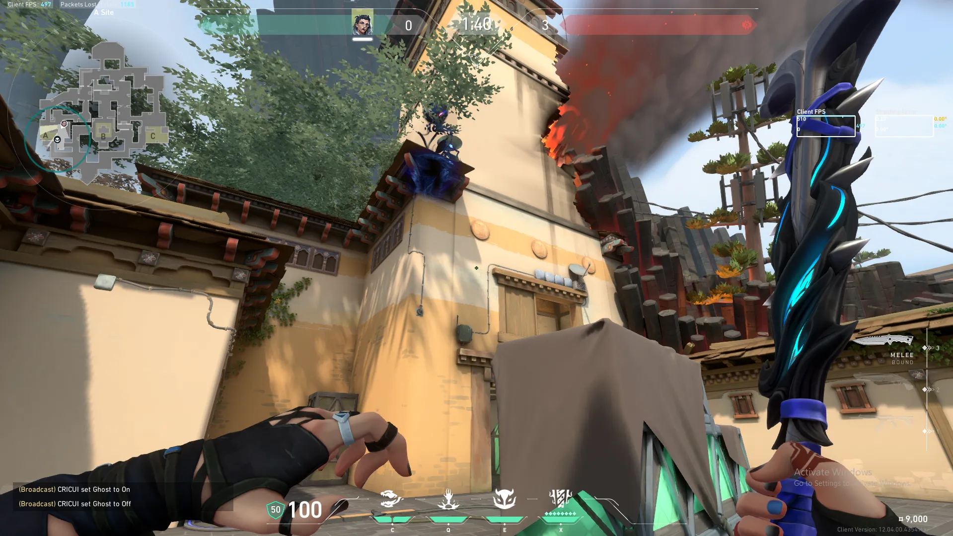 Fade Haunt on Haven Defense Site A — step 3 of 7: Aim — line up the shot