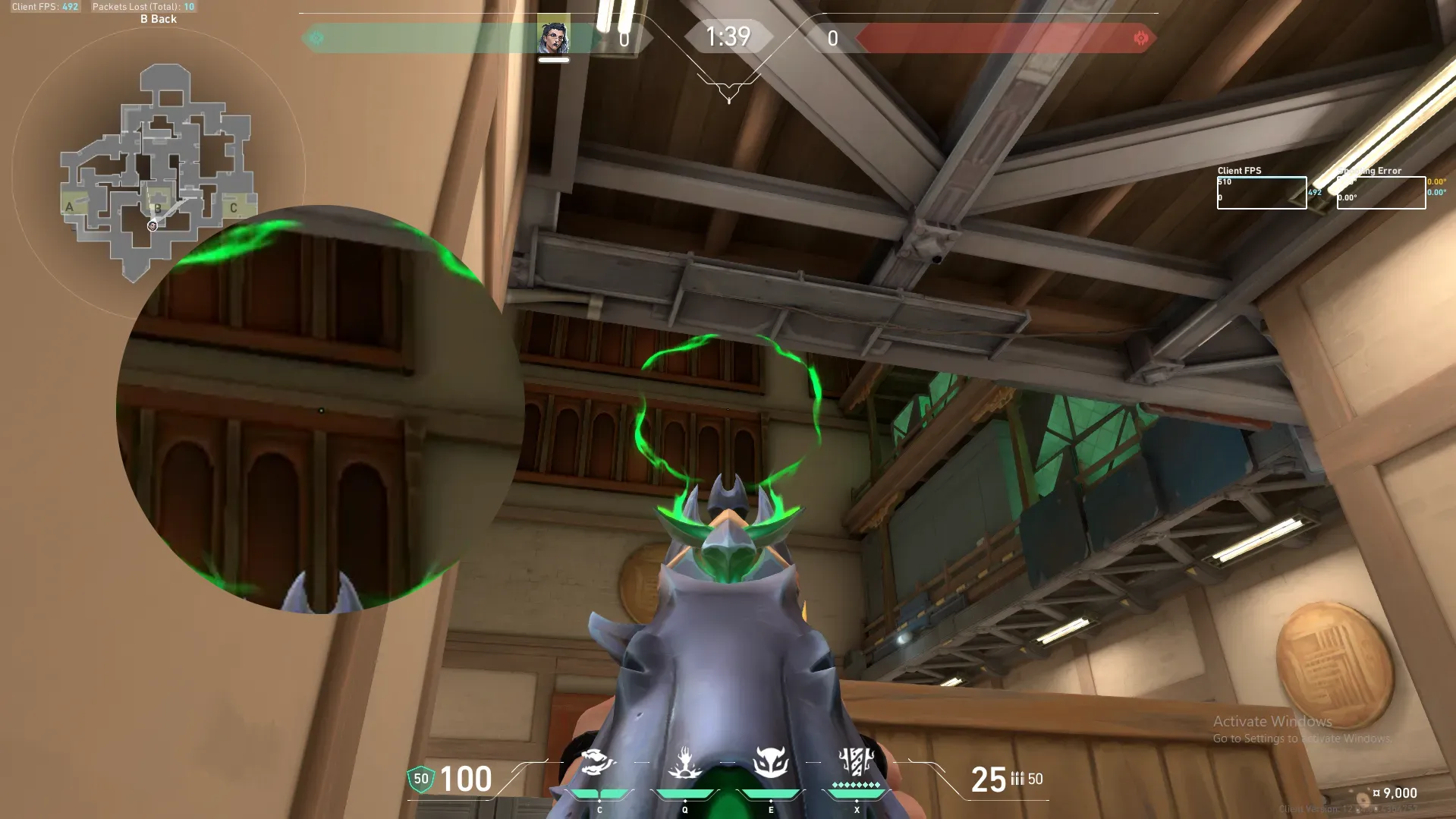 Fade Haunt on Haven Defense Site B — step 2 of 4: Aim — line up the shot