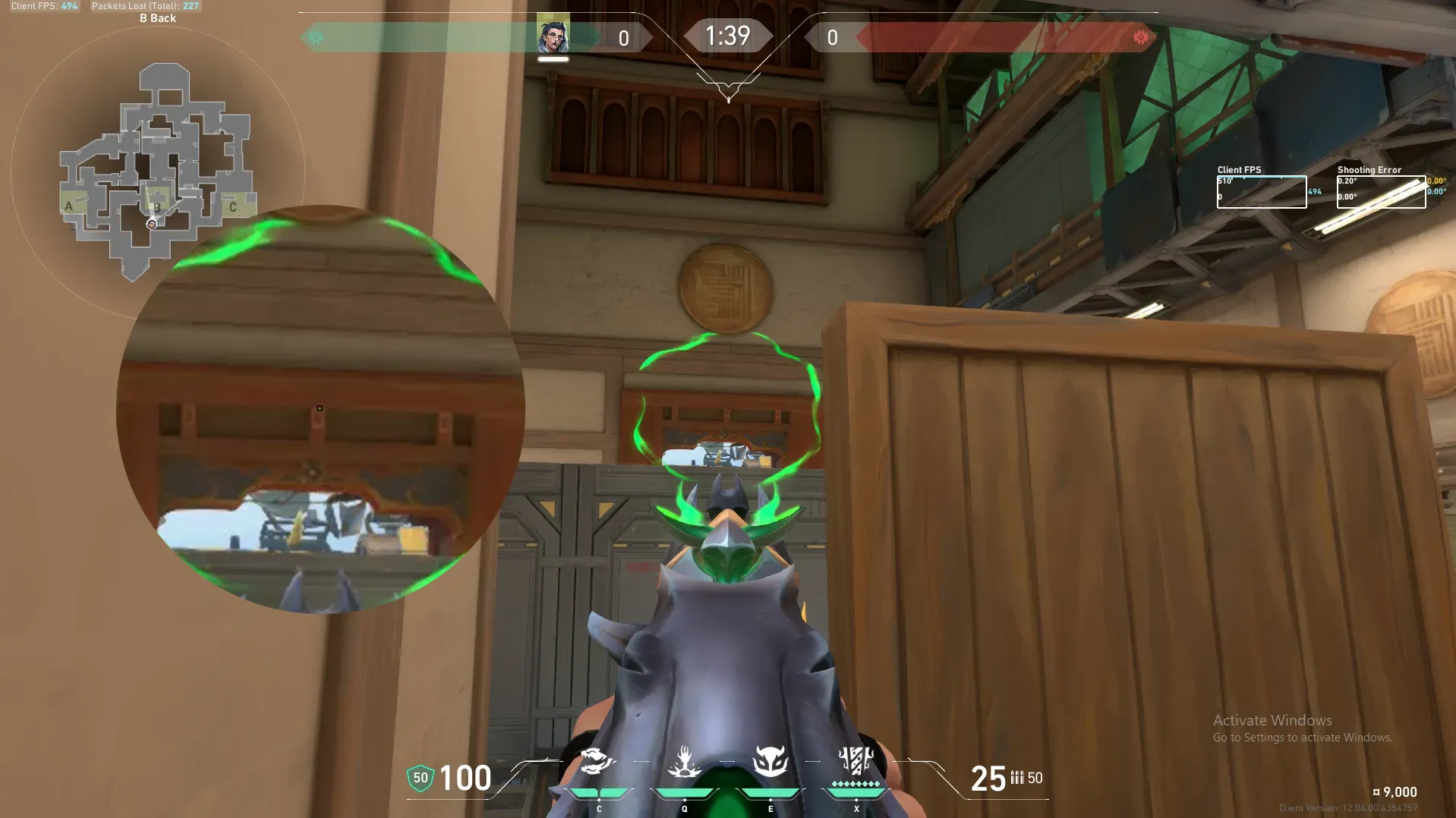 Fade Haunt on Haven Defense Site B — step 3 of 4: Aim — line up the shot