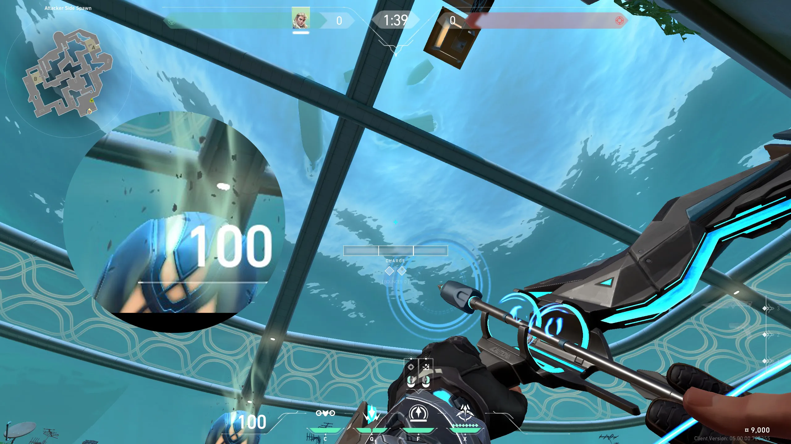 Sova Recon Bolt on Pearl Attack Site A — step 2 of 3: Aim — line up the shot