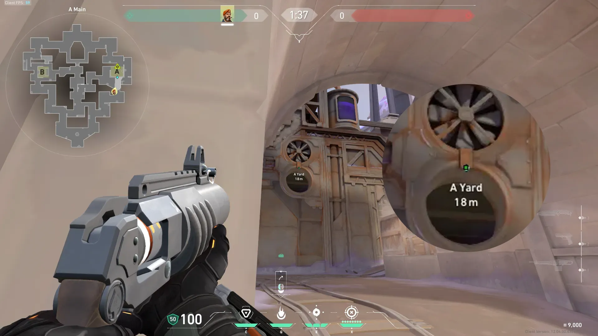 Brimstone Incendiary on Corrode Attack Site A — step 2 of 3: Aim — line up the shot