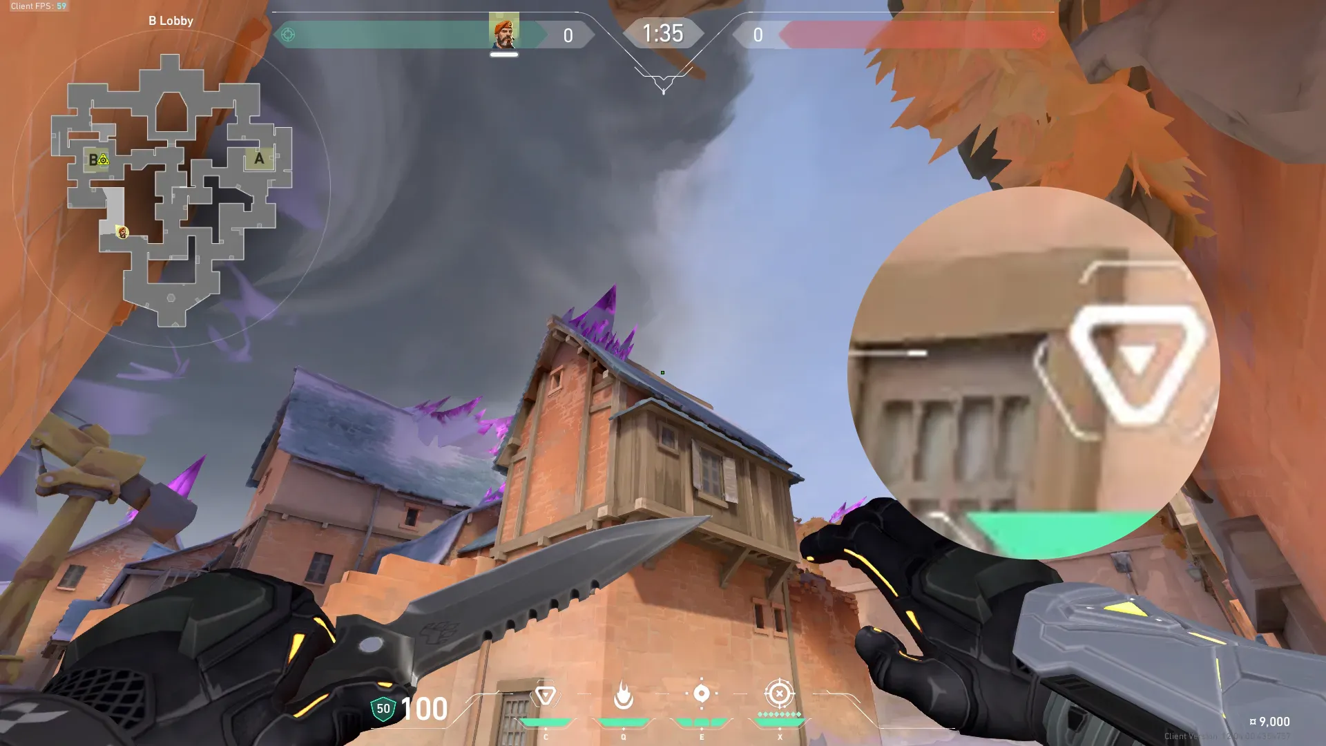Brimstone Incendiary on Corrode Attack Site B — step 2 of 3: Aim — line up the shot