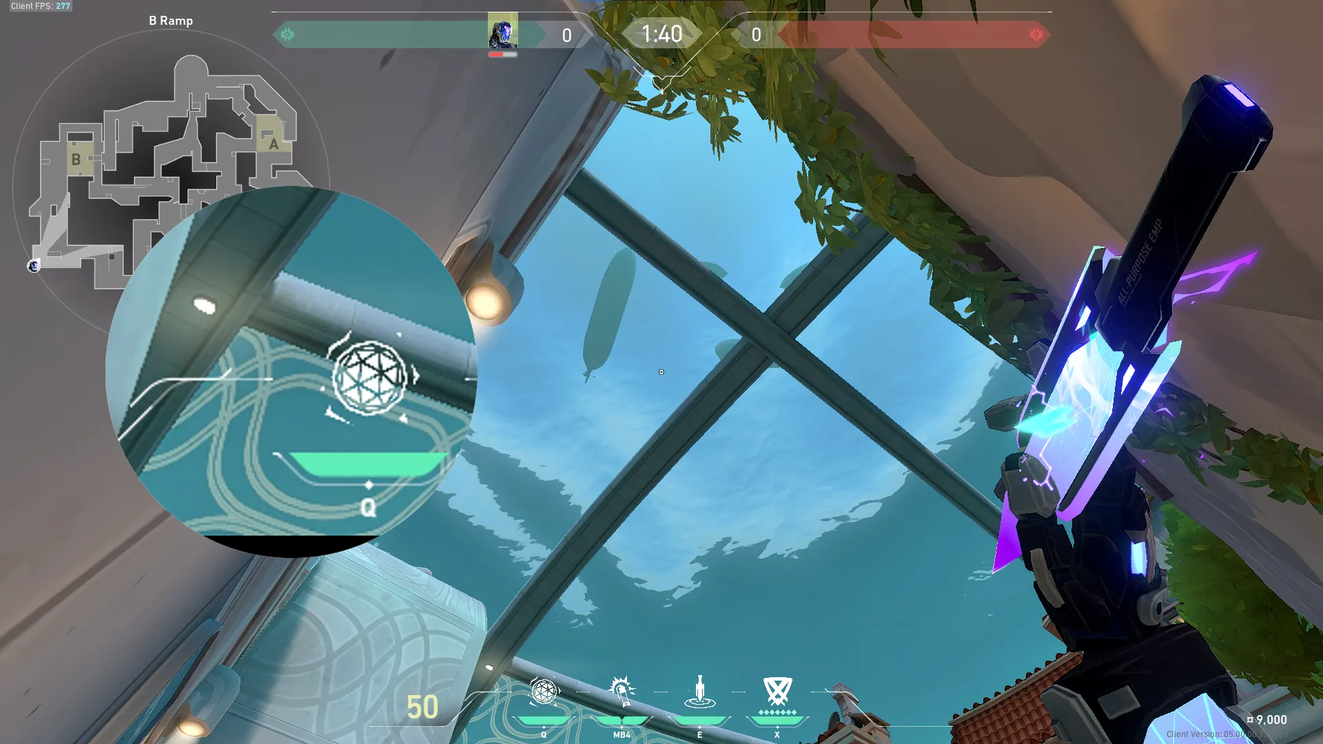 KAY/O Zero_Point on Pearl Attack Site B — step 2 of 3: Aim — line up the shot