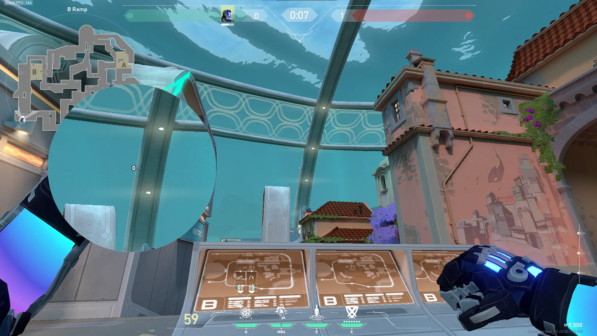 KAY/O Frag_Ment on Pearl Attack Site B — step 2 of 3: Aim — line up the shot