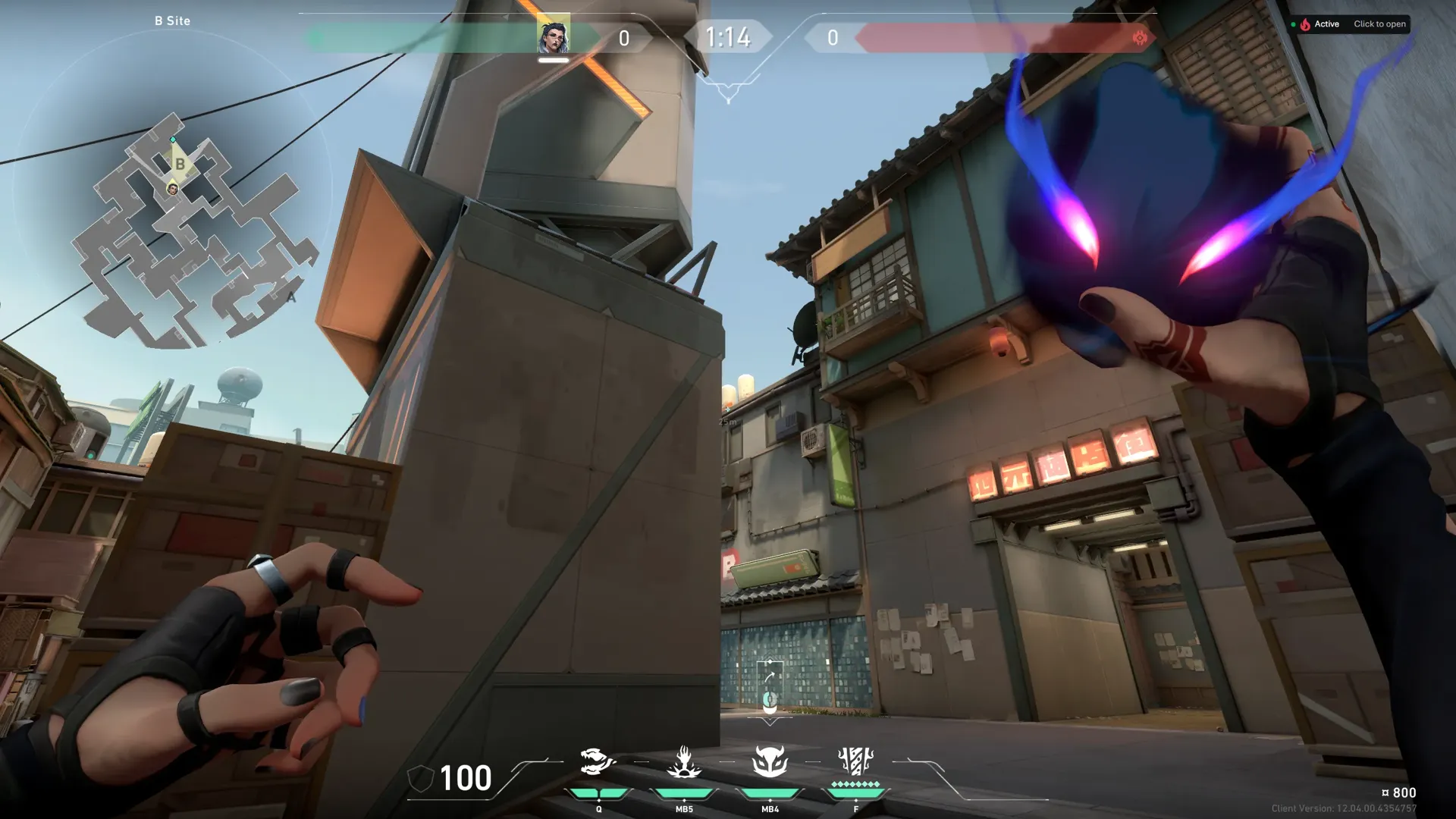 Fade Haunt on Split Defense Site B — step 2 of 4: Aim — line up the shot