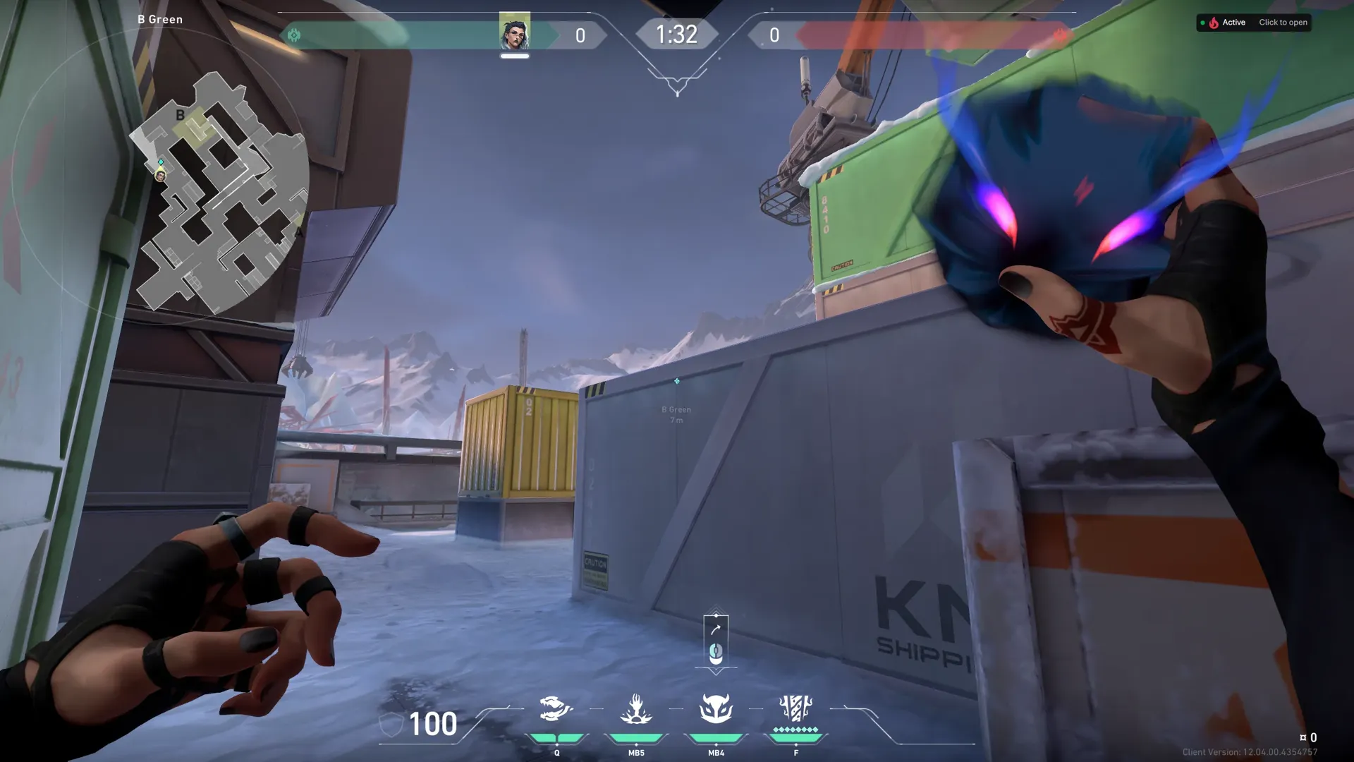 Fade Haunt on Icebox Attack Site B — step 2 of 3: Aim — line up the shot