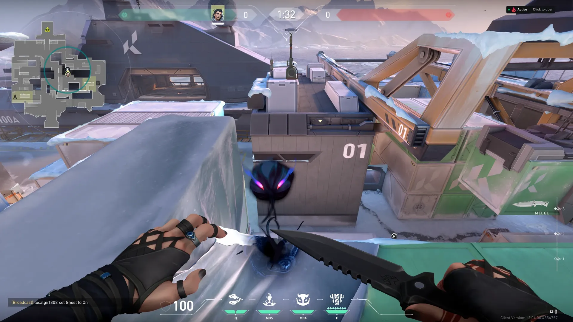 Fade Haunt on Icebox Defense Site B — step 3 of 4: Aim — line up the shot