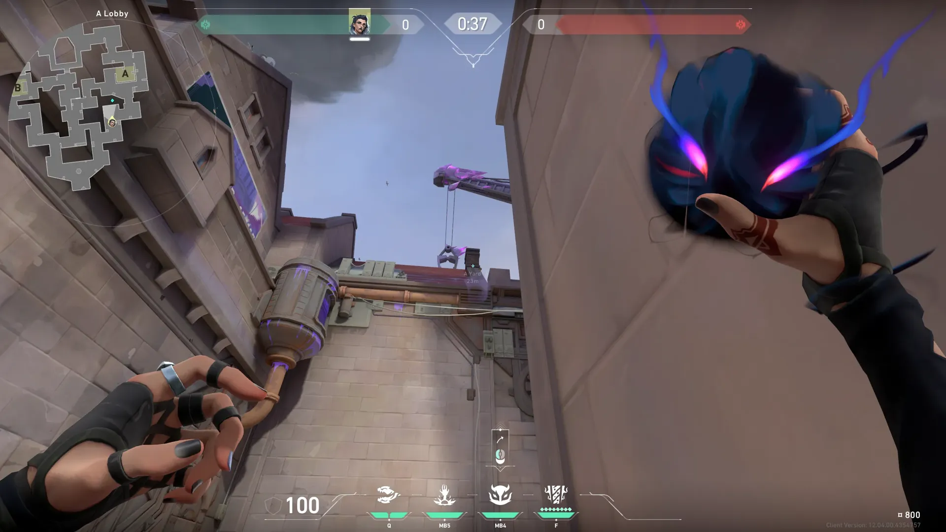 Fade Haunt on Corrode Attack Site A — step 2 of 4: Aim — line up the shot