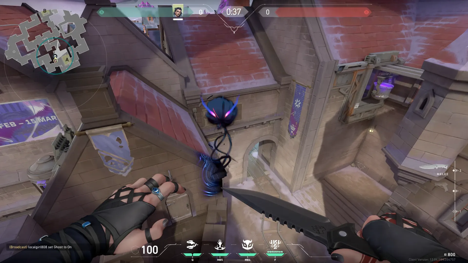 Fade Haunt on Corrode Attack Site A — step 3 of 4: Aim — line up the shot