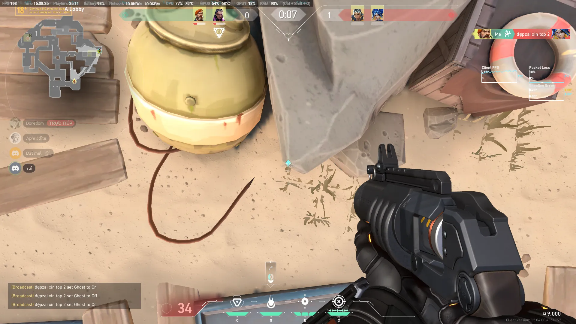 Brimstone Incendiary on Breeze Attack Site A — step 2 of 4: Aim — line up the shot