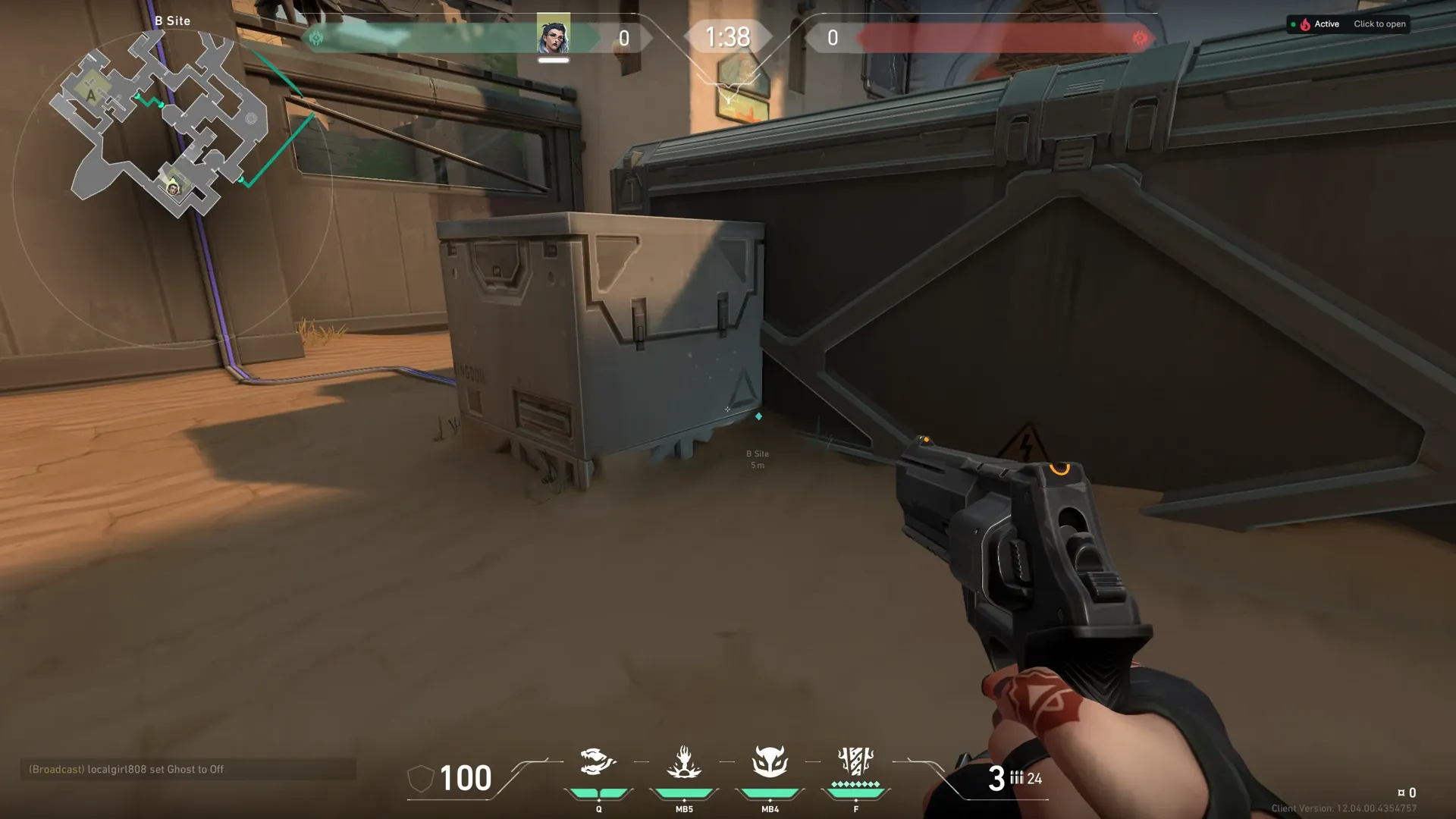 Fade Haunt on Bind Defense Site B — step 1 of 3: Position — where to stand