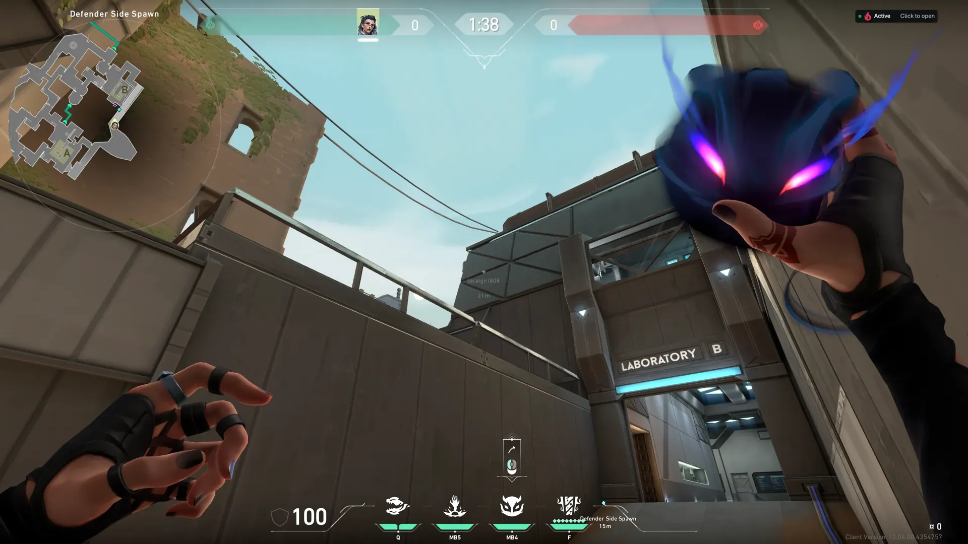 Fade Haunt on Bind Defense Site B — step 2 of 3: Aim — line up the shot