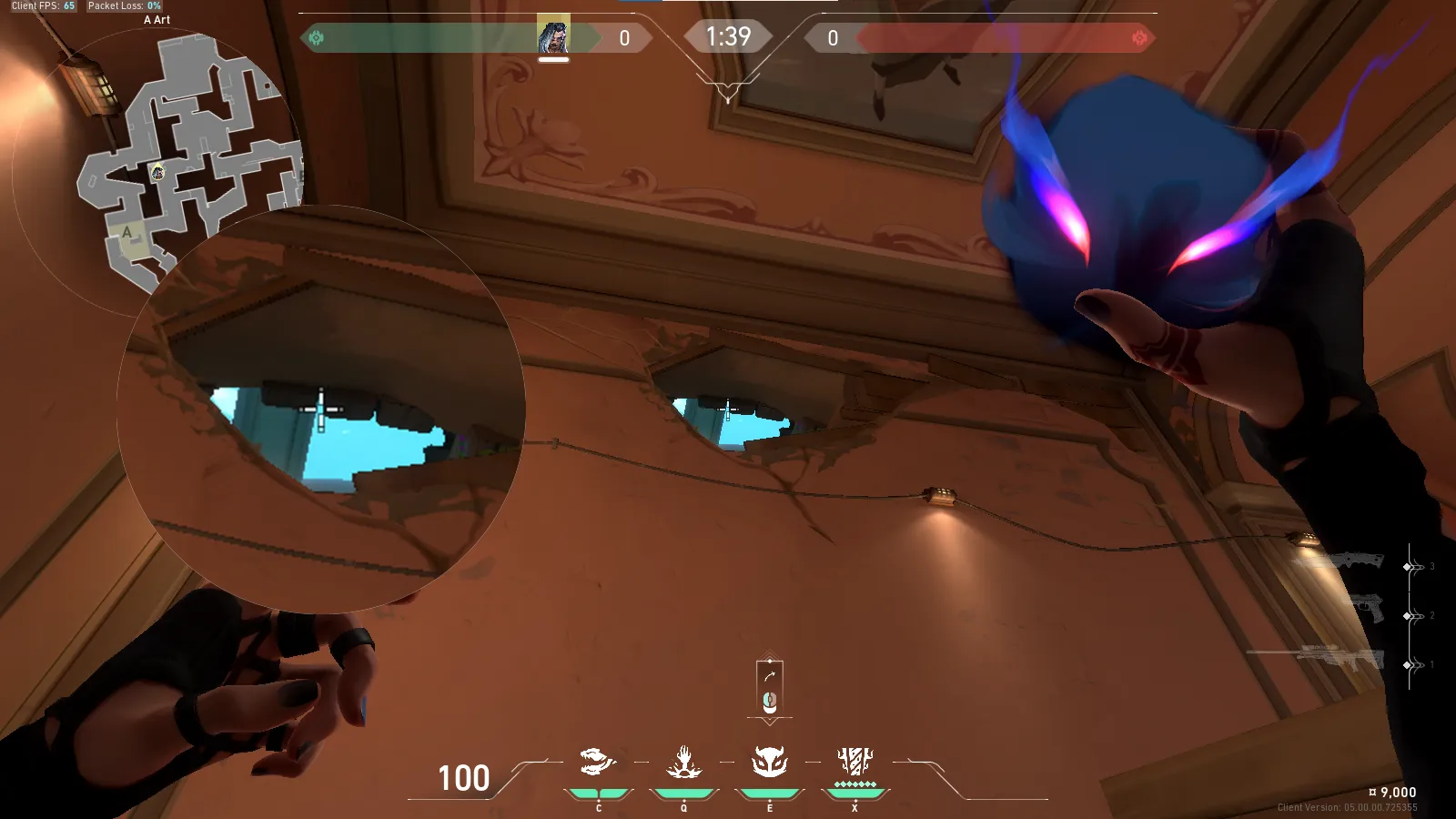Fade Haunt on Pearl Defense Site A — step 2 of 3: Aim — line up the shot