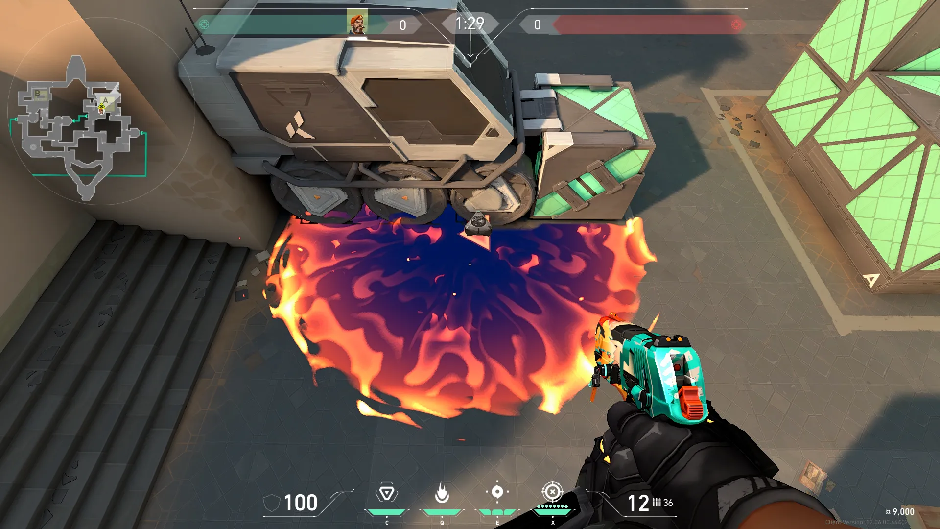 Brimstone Incendiary on Bind Attack Site A — step 1 of 4: Position — where to stand