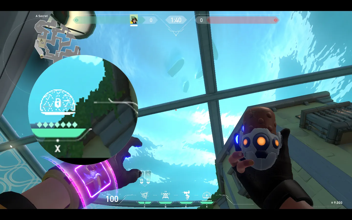 Killjoy Nanoswarm on Pearl Defense Site A — step 2 of 3: Aim — line up the shot