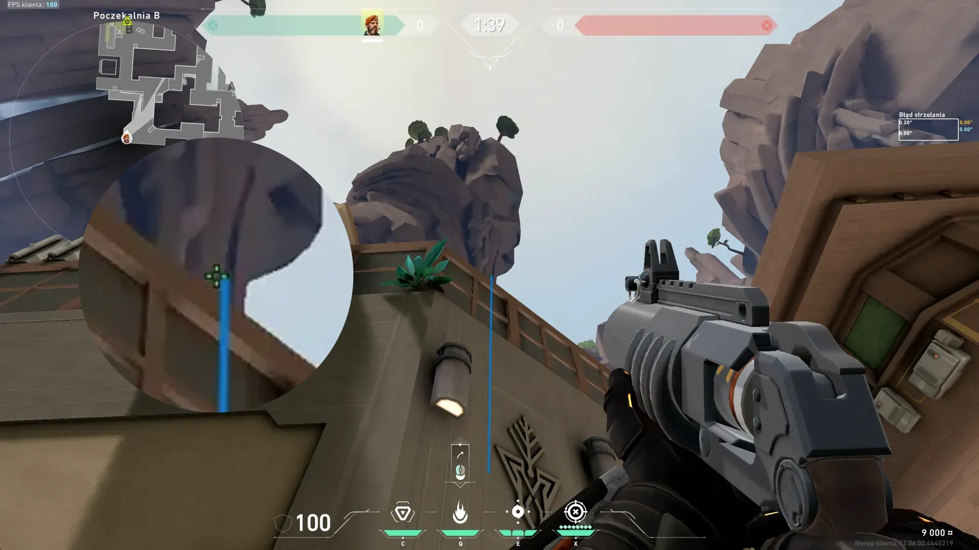 Brimstone Incendiary on Abyss Attack Site B — step 2 of 3: Aim — line up the shot