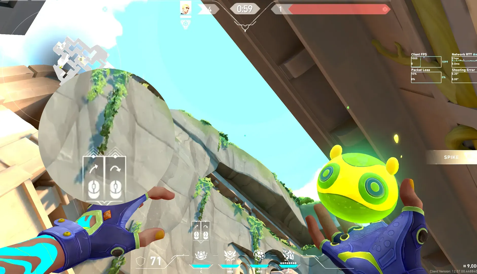 Gekko Mosh Pit on Lotus Attack Site C — step 2 of 3: Aim — line up the shot