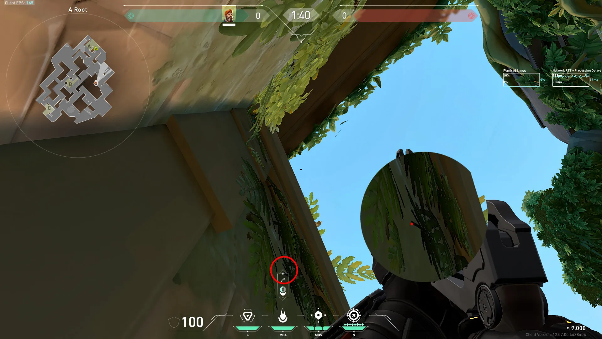 Brimstone Incendiary on Lotus Attack Site A — step 2 of 3: Aim — line up the shot