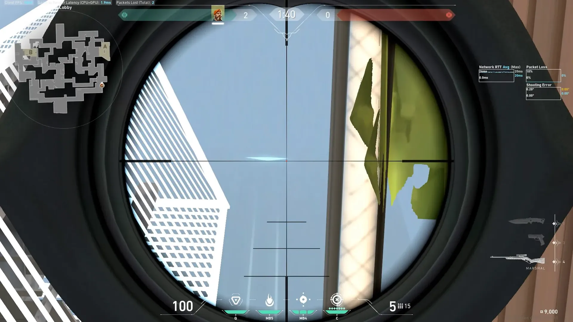 Brimstone Incendiary on Split Attack Site A — step 2 of 3: Aim — line up the shot
