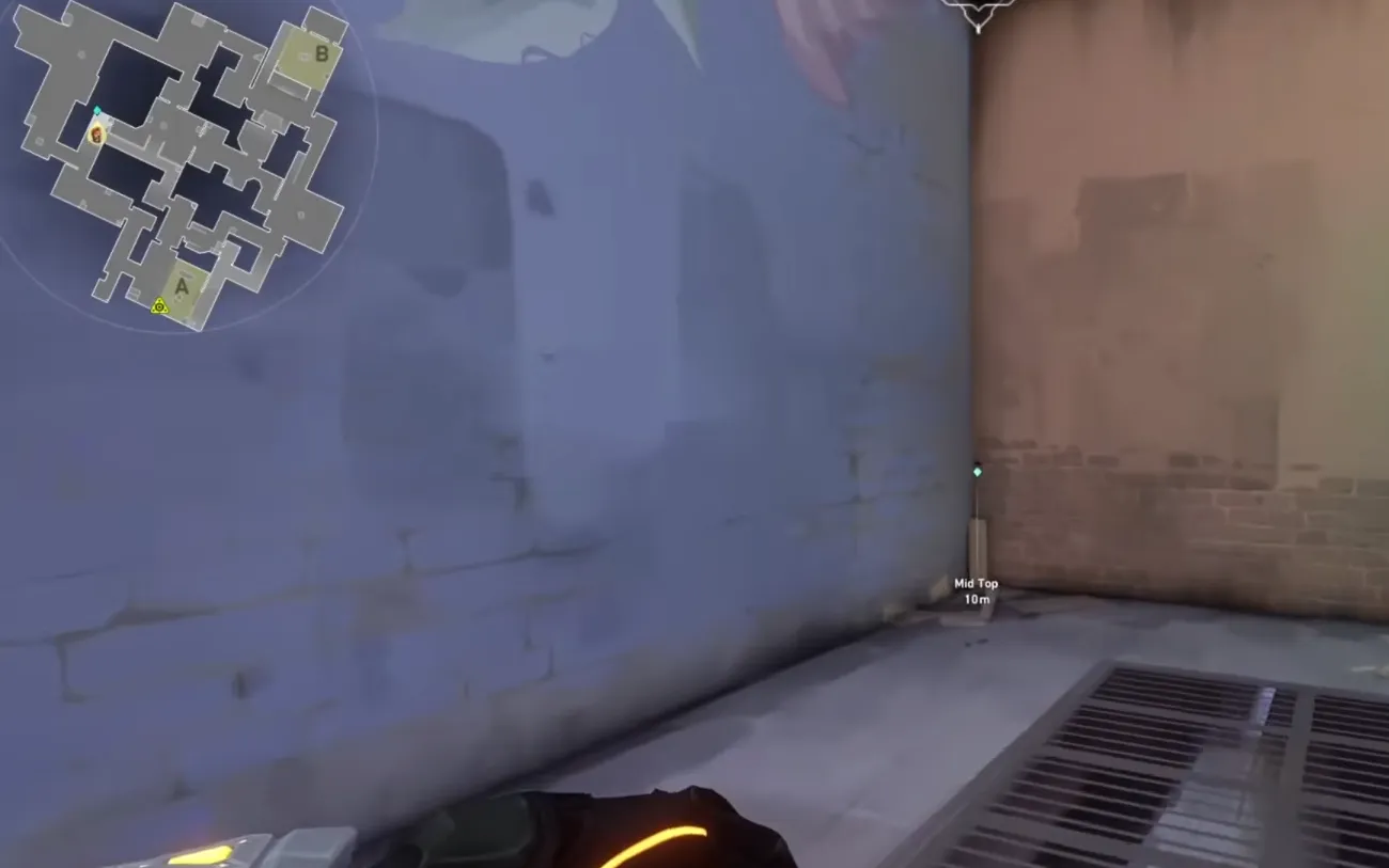Brimstone Incendiary on Ascent Attack Site A — step 1 of 2: Position — where to stand