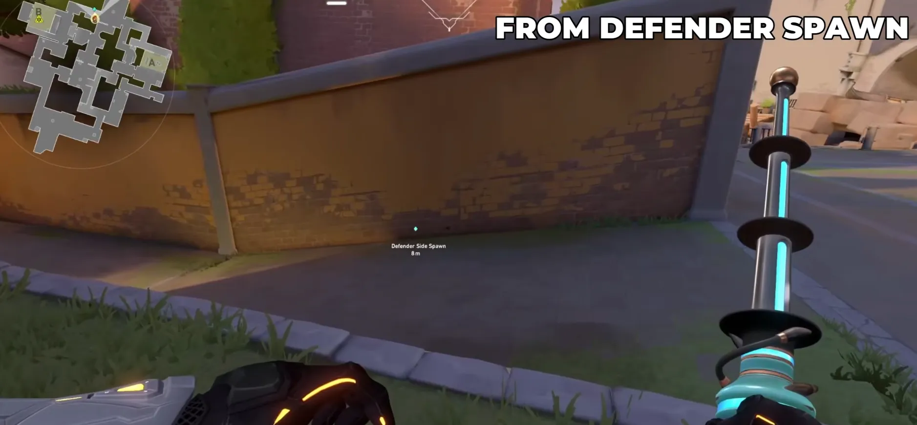 Brimstone Incendiary on Ascent Defense Site B — step 1 of 2: Position — where to stand