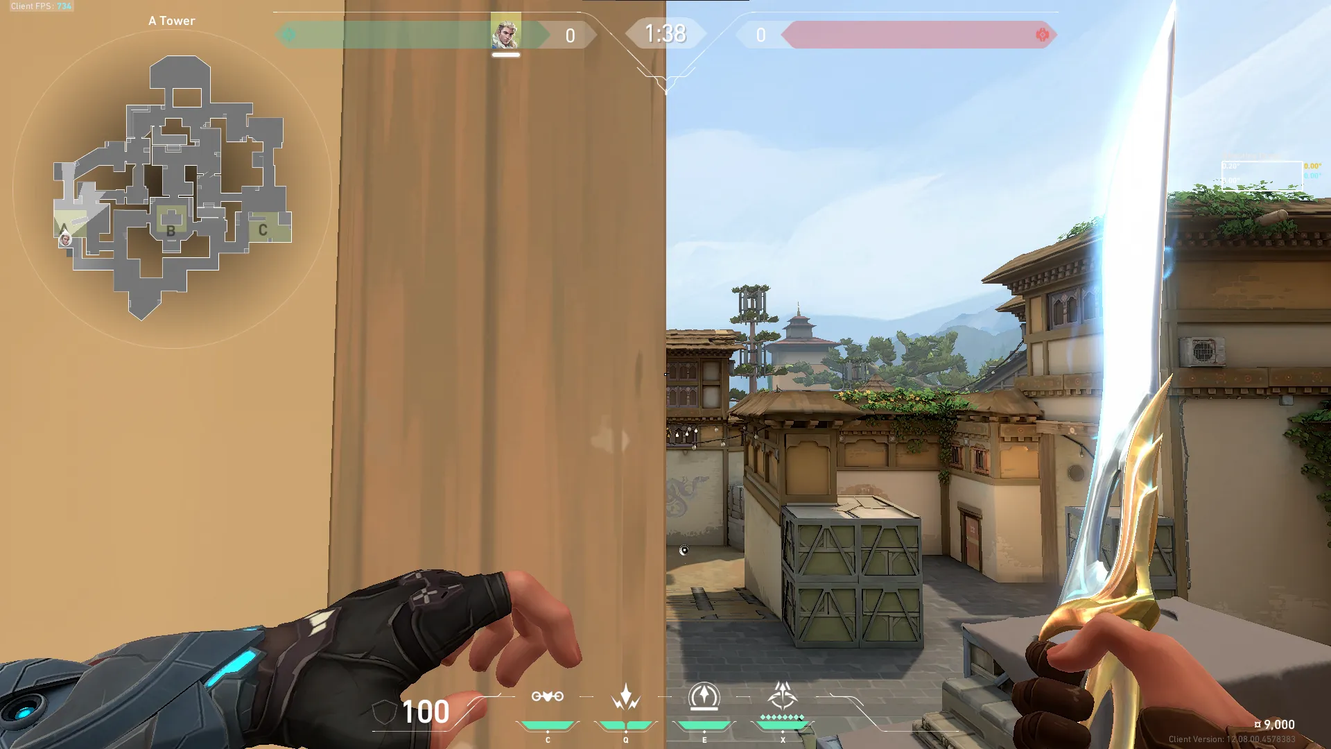 Sova Recon Bolt on Haven Defense Site A — step 1 of 3: Position — where to stand