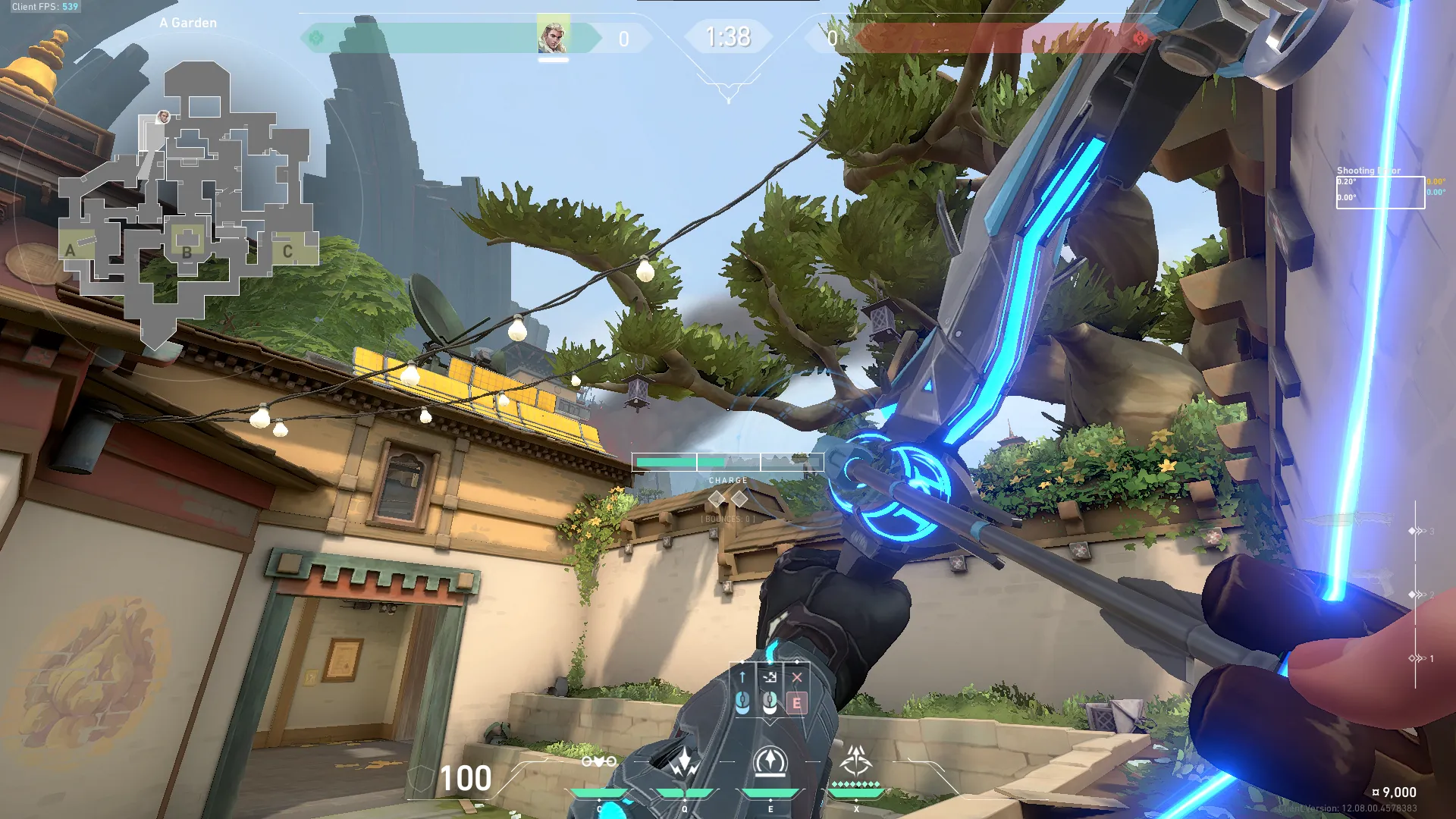 Sova Recon Bolt on Haven Attack Site A — step 2 of 3: Aim — line up the shot