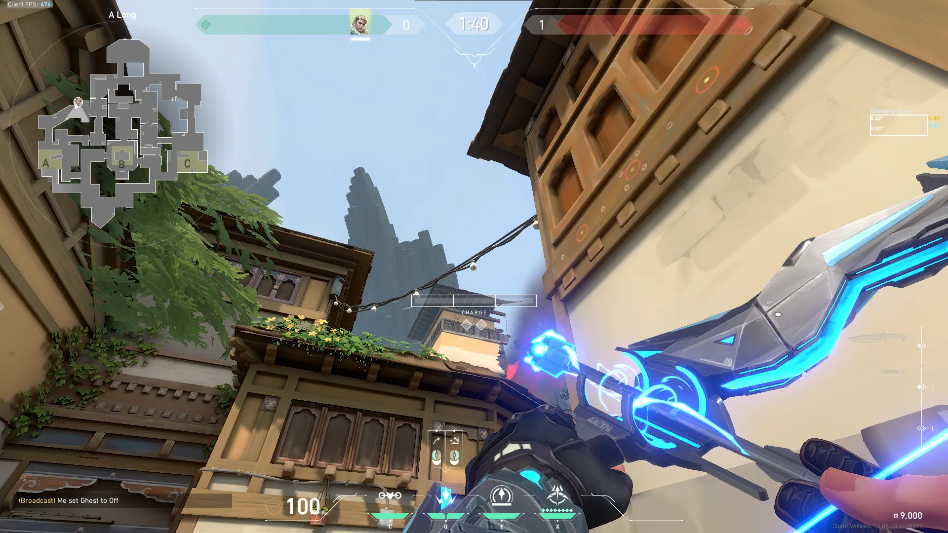 Sova Shock Bolt on Haven Attack Site A — step 3 of 4: Aim — line up the shot