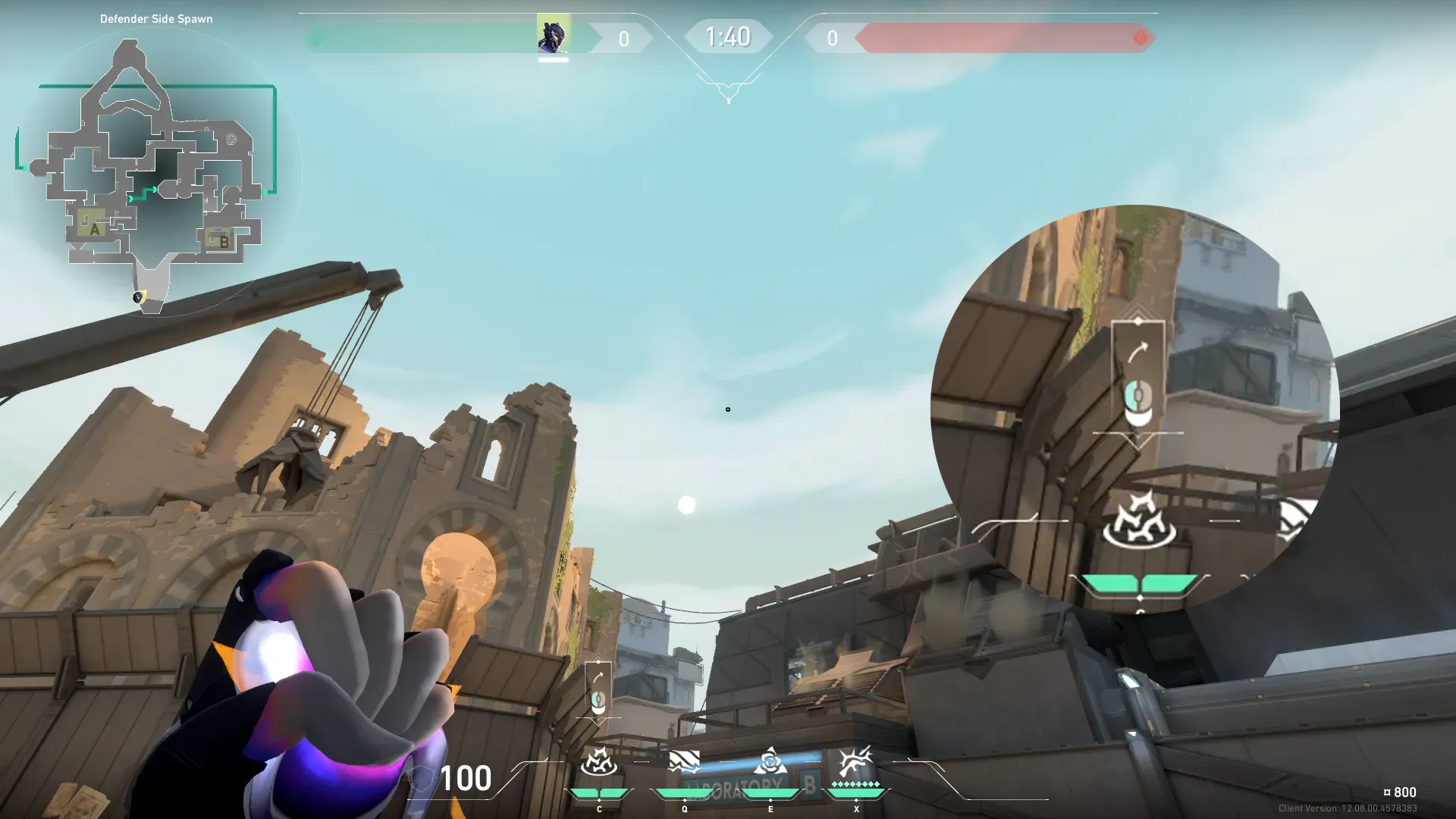 Vyse Razorvine on Bind Defense Site B — step 2 of 3: Aim — line up the shot