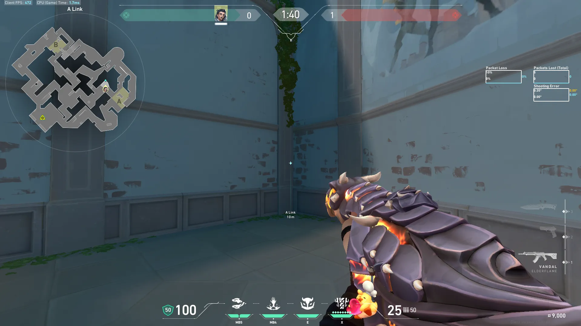 Fade Haunt on Pearl Defense Site A — step 1 of 2: Position — where to stand
