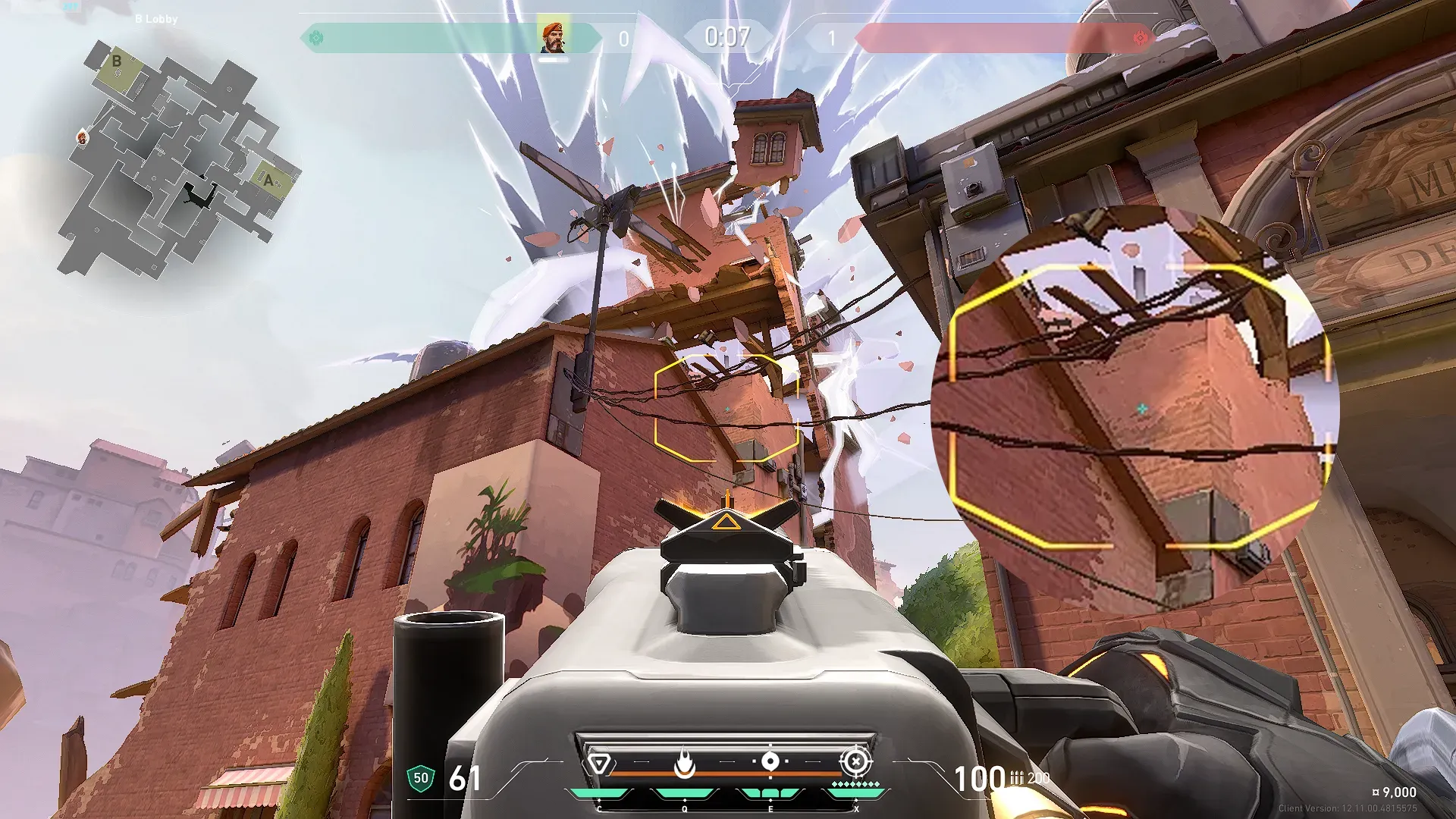 Brimstone Incendiary on Ascent Attack Site B — step 2 of 3: Aim — line up the shot
