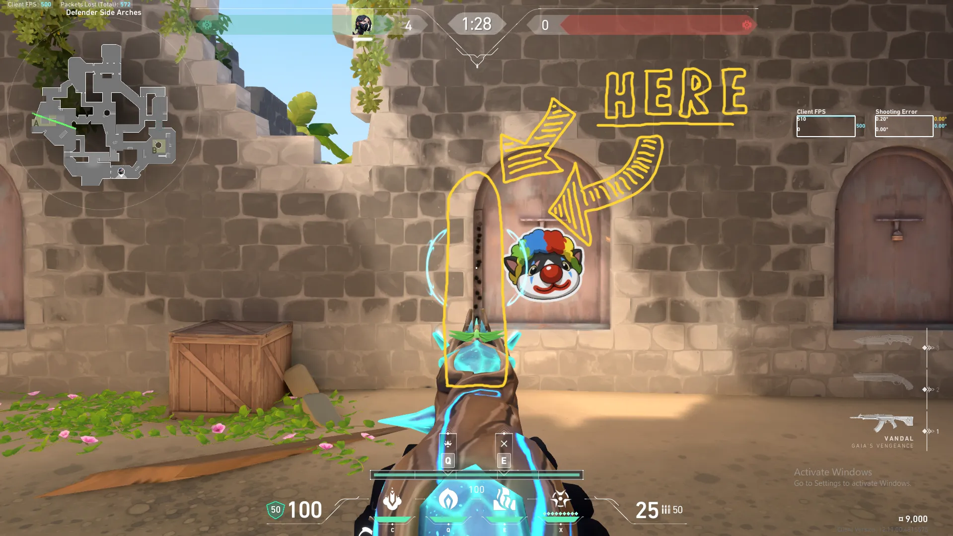 Viper Snake Bite on Breeze Defense Site B — step 1 of 3: Position — where to stand