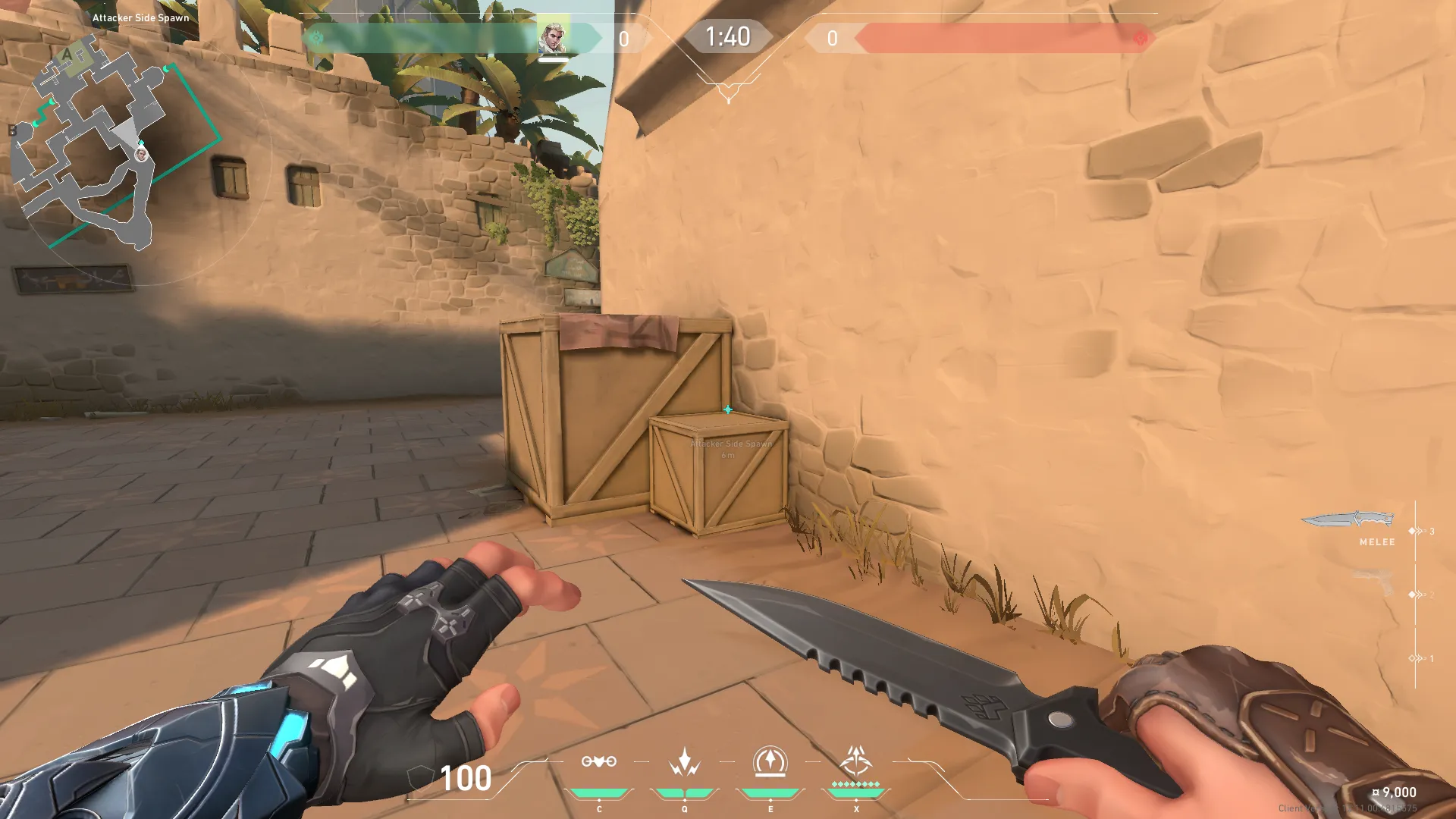 Sova Recon Bolt on Bind Attack Site A — step 1 of 3: Position — where to stand