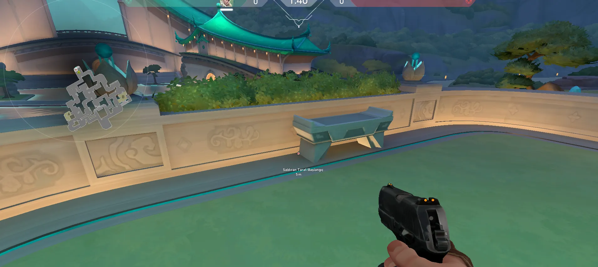 Sova Recon Bolt on Summit Attack Mid — step 1 of 3: Position — where to stand
