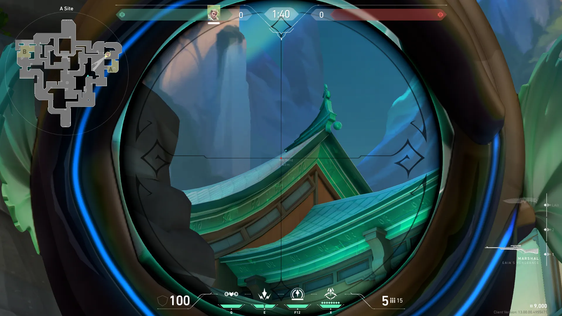 Sova Recon Bolt on Summit Defense Mid — step 2 of 4: Aim — line up the shot