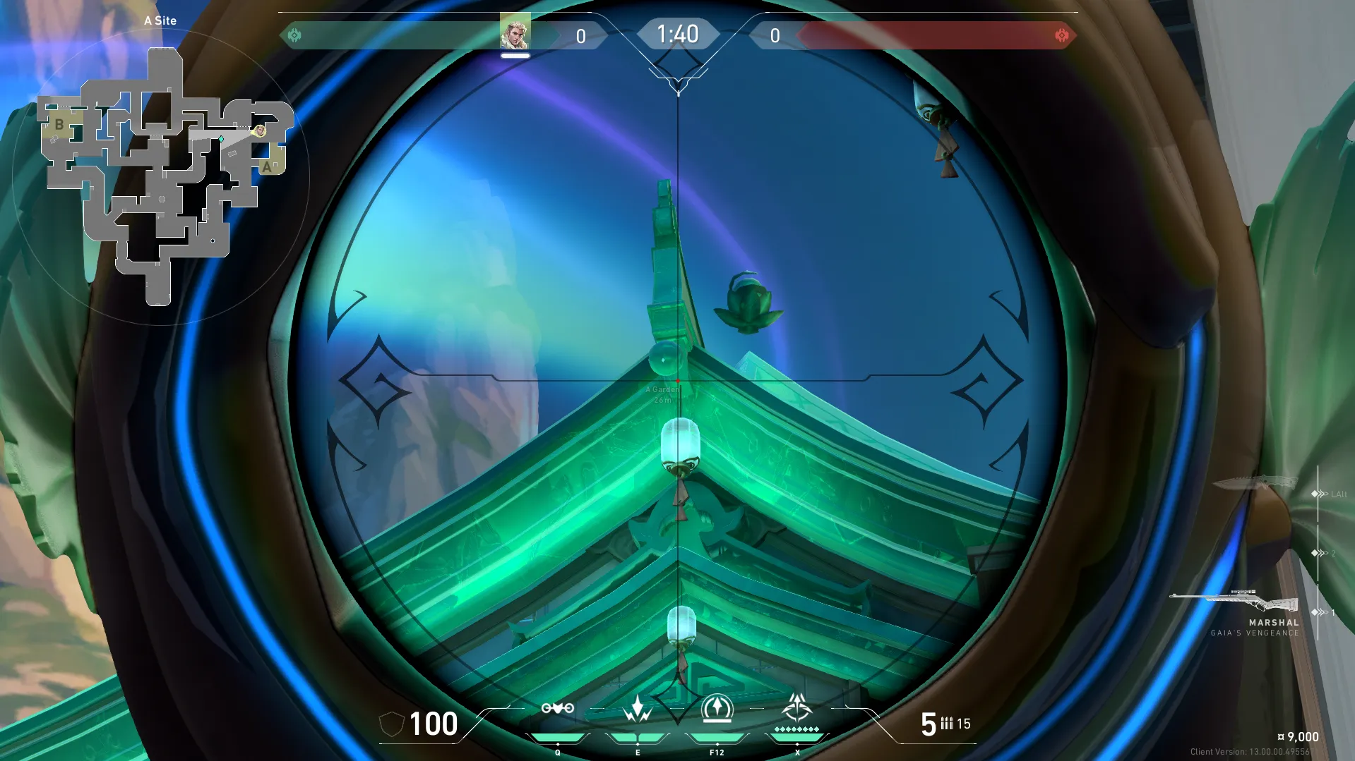 Sova Recon Bolt on Summit Defense Site B — step 2 of 4: Aim — line up the shot
