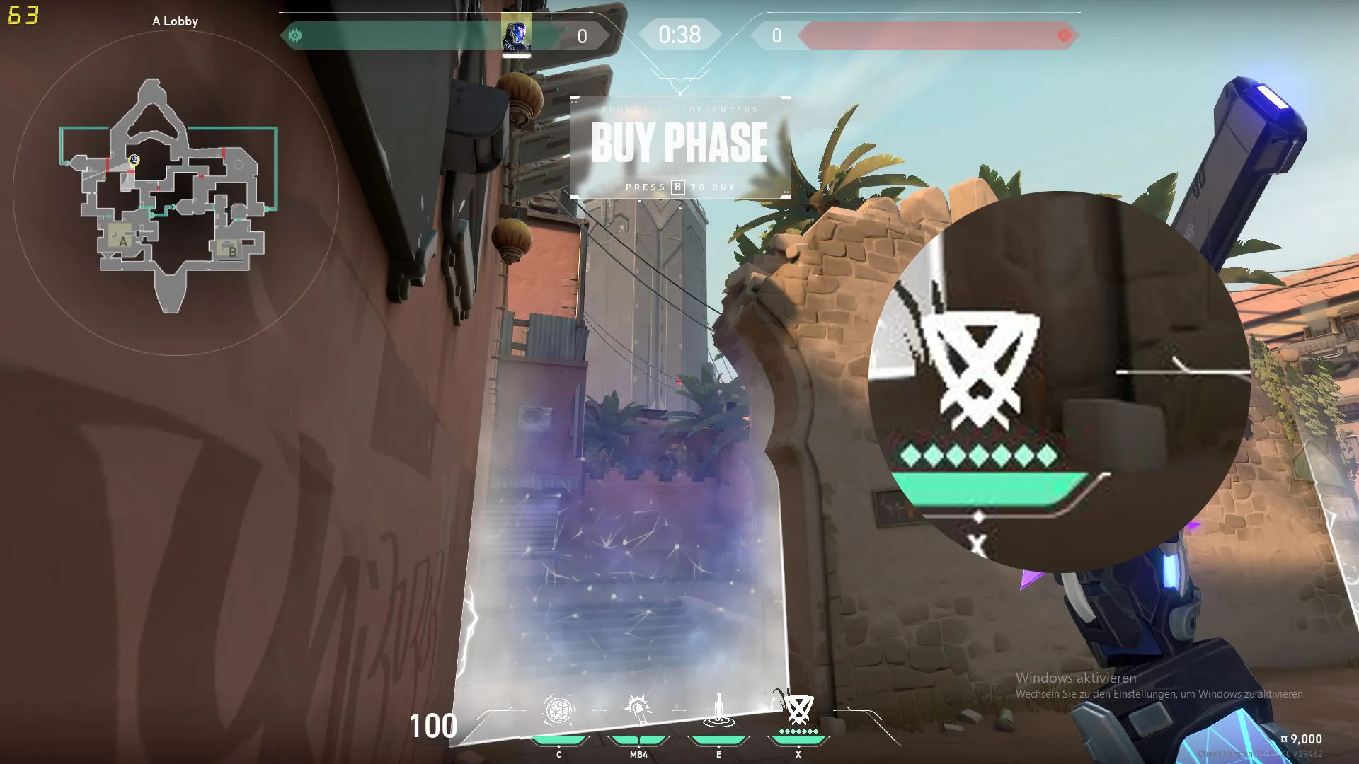 KAY/O Zero_Point on Bind Attack Site A — step 2 of 3: Aim — line up the shot