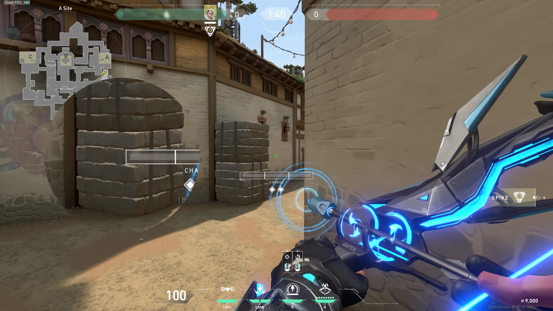 Sova Recon Bolt on Haven Attack Site A — step 2 of 3: Aim — line up the shot